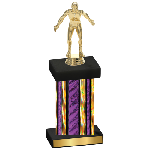 Single Purple Glacier Wrestling Trophy