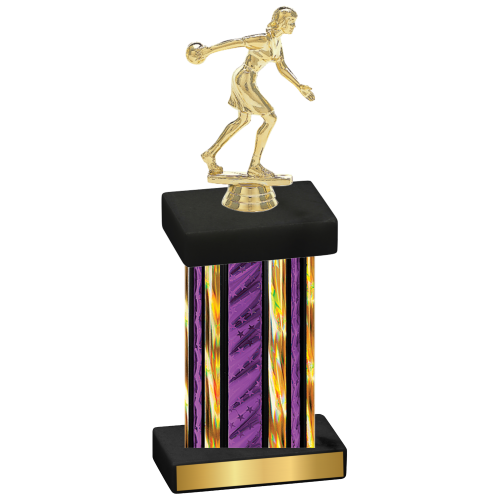 Single Purple Glacier Bowling Trophy