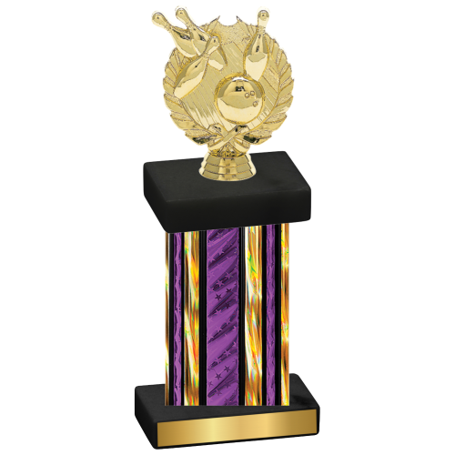 Single Purple Glacier Bowling Trophy