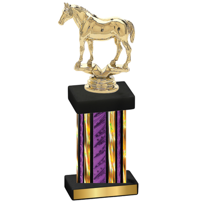 Single Purple Glacier Horses Trophy