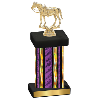 Single Purple Glacier Horses Trophy