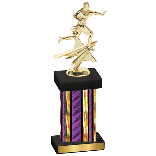 Single Purple Glacier Flag Football Trophy