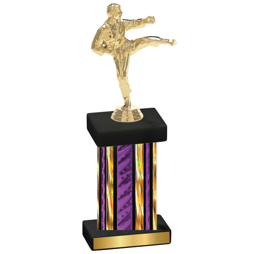 Single Purple Glacier Karate Trophy