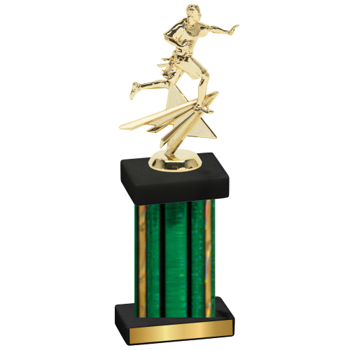 Single Green Glacier Flag Football Trophy