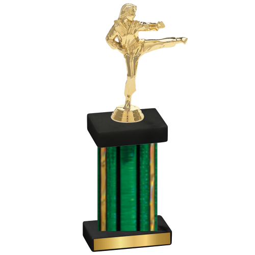 Single Green Glacier Karate Trophy