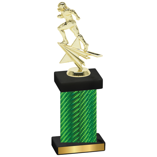 Single Green Carbon Fiber Football Trophy