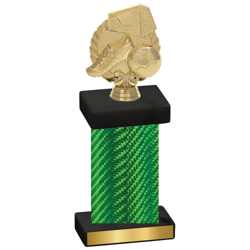 Single Green Carbon Fiber Soccer Trophy