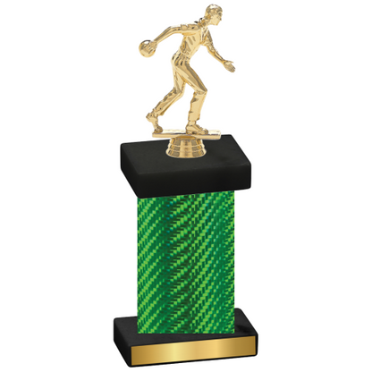 Single Green Carbon Fiber Bowling Trophy