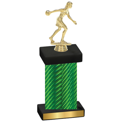 Single Green Carbon Fiber Bowling Trophy