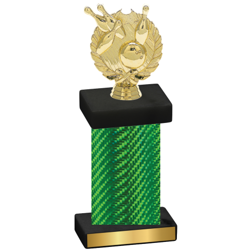 Single Green Carbon Fiber Bowling Trophy