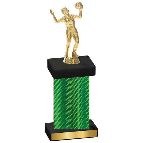 Single Green Carbon Fiber Volleyball Trophy