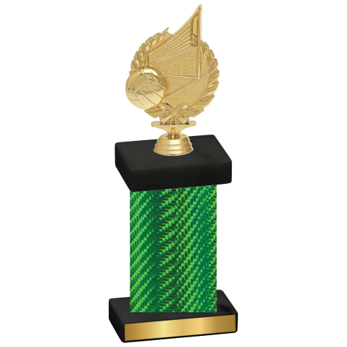 Single Green Carbon Fiber Volleyball Trophy