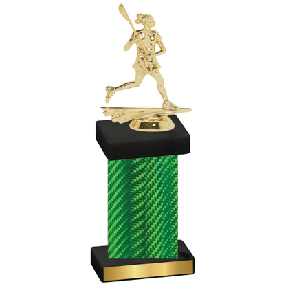 Single Green Carbon Fiber Lacrosse Trophy