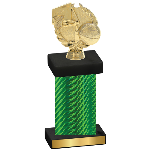 Single Green Carbon Fiber Basketball Trophy