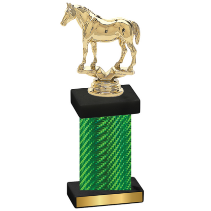 Single Green Carbon Fiber Horses Trophy