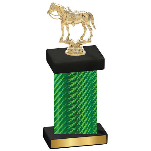 Single Green Carbon Fiber Horses Trophy