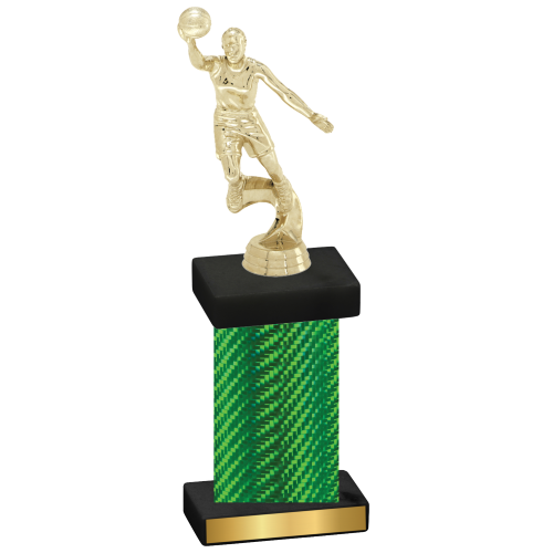 Single Green Carbon Fiber Basketball Trophy