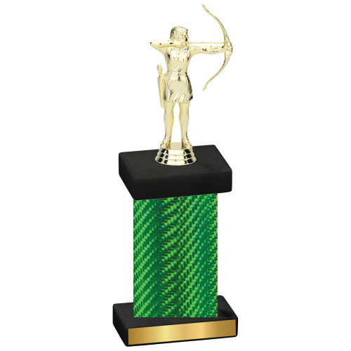 Single Green Carbon Fiber Archery Trophy