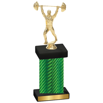 Single Green Carbon Fiber Weights Trophy