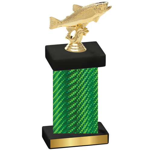 Single Green Carbon Fiber Fishing Trophy