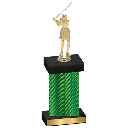 Single Green Carbon Fiber Golf Trophy