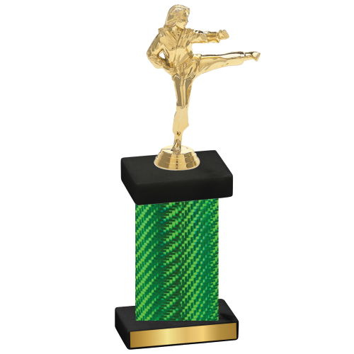 Single Green Carbon Fiber Karate Trophy