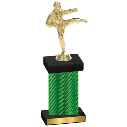 Single Green Carbon Fiber Karate Trophy