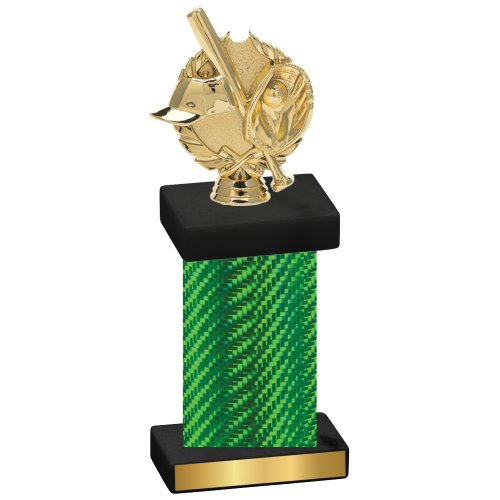 Single Green Carbon Fiber Baseball Trophy