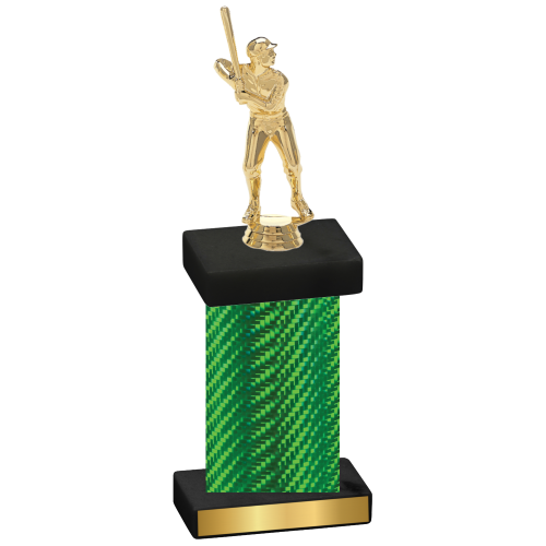 Single Green Carbon Fiber Baseball Trophy