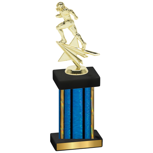 Single Blue Glacier Football Trophy