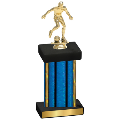 Single Blue Glacier Soccer Trophy