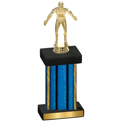 Single Blue Glacier Wrestling Trophy