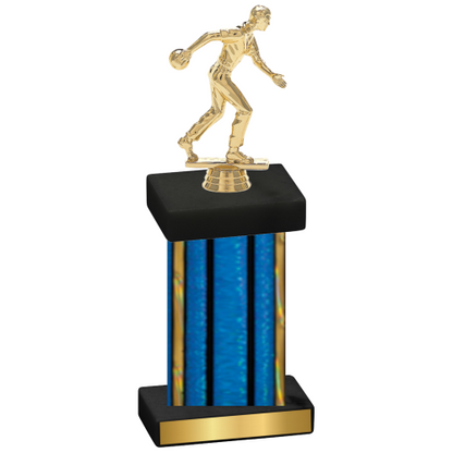 Single Blue Glacier Bowling Trophy