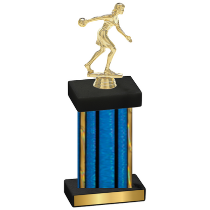 Single Blue Glacier Bowling Trophy