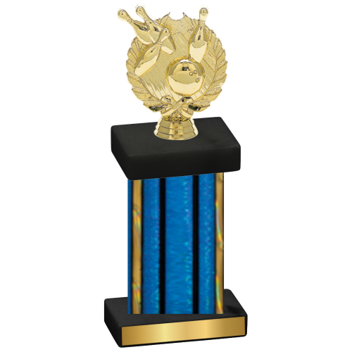 Single Blue Glacier Bowling Trophy