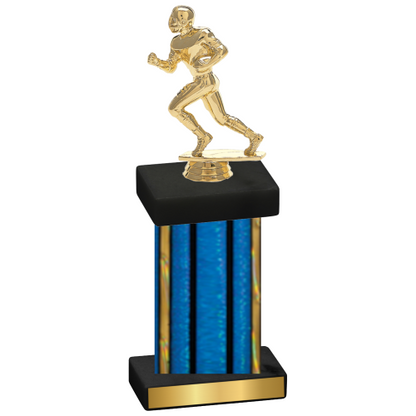 Single Blue Glacier Football Trophy