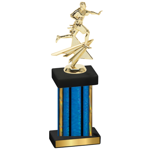 Single Blue Glacier Flag Football Trophy