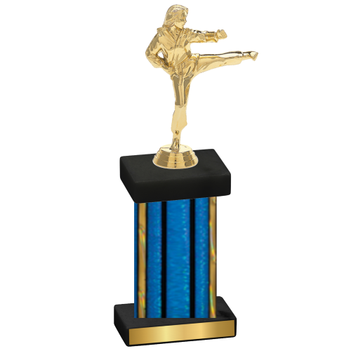 Single Blue Glacier Karate Trophy