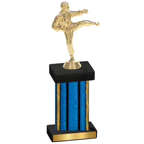 Single Blue Glacier Karate Trophy