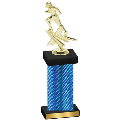 Single Blue Carbon Fiber Football Trophy