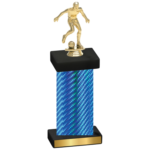 Single Blue Carbon Fiber Soccer Trophy