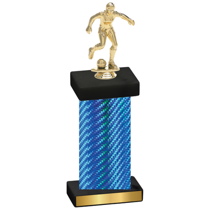 Single Blue Carbon Fiber Soccer Trophy