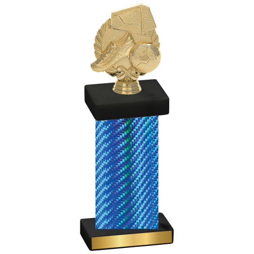 Single Blue Carbon Fiber Soccer Trophy