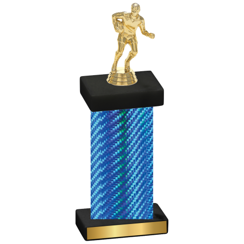 Single Blue Carbon Fiber Rugby Trophy