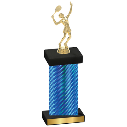 Single Blue Carbon Fiber Tennis Trophy