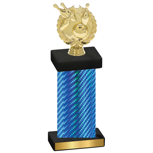 Single Blue Carbon Fiber Bowling Trophy