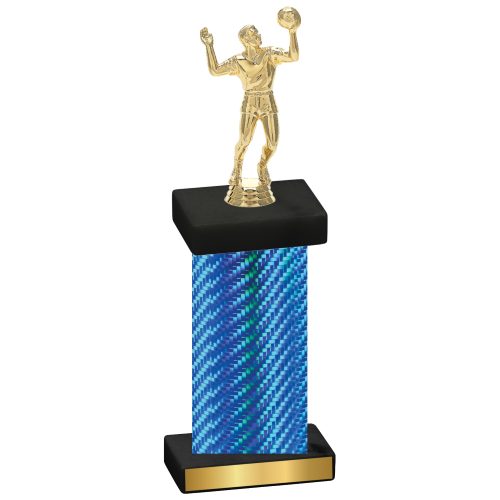 Single Blue Carbon Fiber Volleyball Trophy