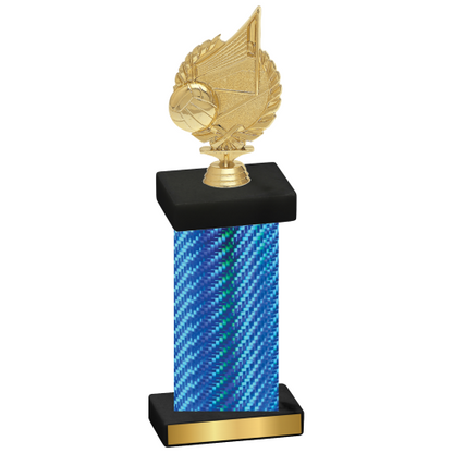 Single Blue Carbon Fiber Volleyball Trophy