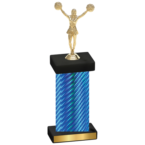 Single Blue Carbon Fiber Cheerleading Trophy