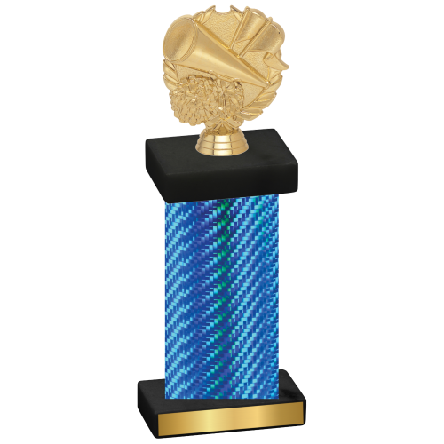 Single Blue Carbon Fiber Cheerleading Trophy